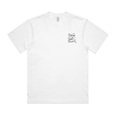 Haagse Straat Ooievaar Script on White T-Shirt