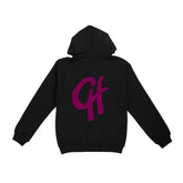 Chiel Magenta Swirl Hoodie in Black