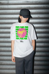 T-shirt PEOPLE. PLANET. PEACE. (aarde) Wit
