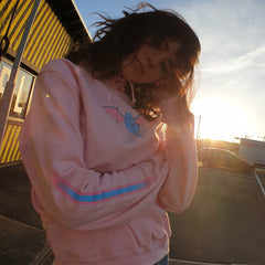 batcat hoodie pink