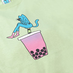 boba tee light green
