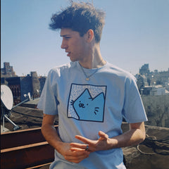 boxcat scribble tee light blue