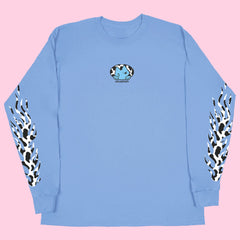 flayon cow longsleeve blue