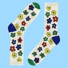 flower socks natural