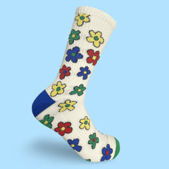 flower socks natural