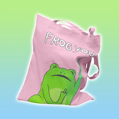 frog you totebag pink