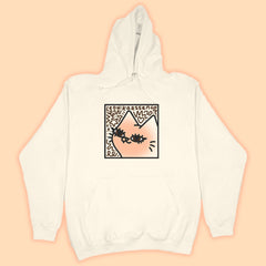 gella scribble hoodie cream