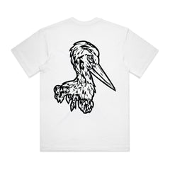 Haagse Straat Ooievaar Script on White T-Shirt