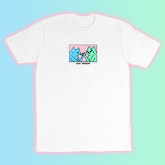 hand shake tee white