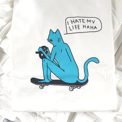 i h8 my life tee white