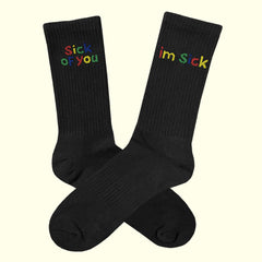 sick of you socks black