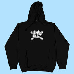 skullcat hoodie black