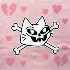 skullcat tee light pink